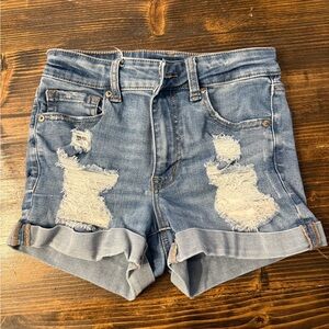 Aeropostale Blue Distressed Jean Shorts